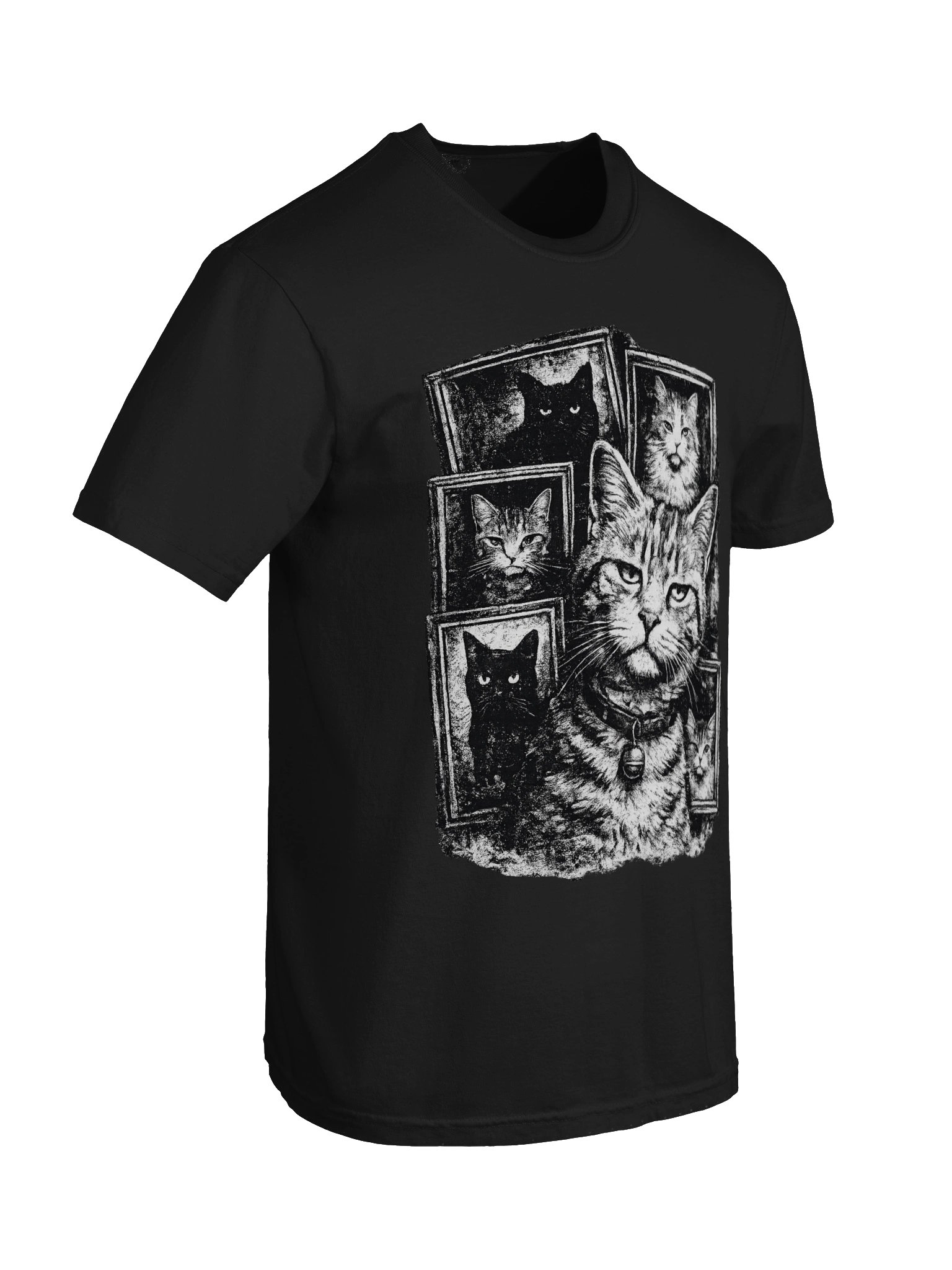 Vintage Cat Portrait Collage Tee | Gothic Monochrome product image (5)