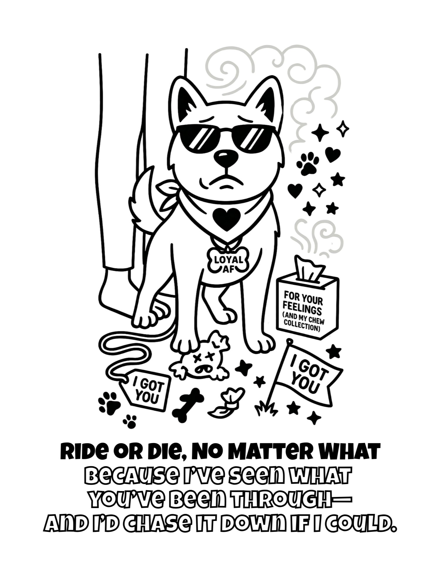 Coupon Coloring Book From Your Dog, Military Spouse Edition (Digital Download): 25 Snarky and Sweet Coupons For the Strongest Human I Know product image (2)
