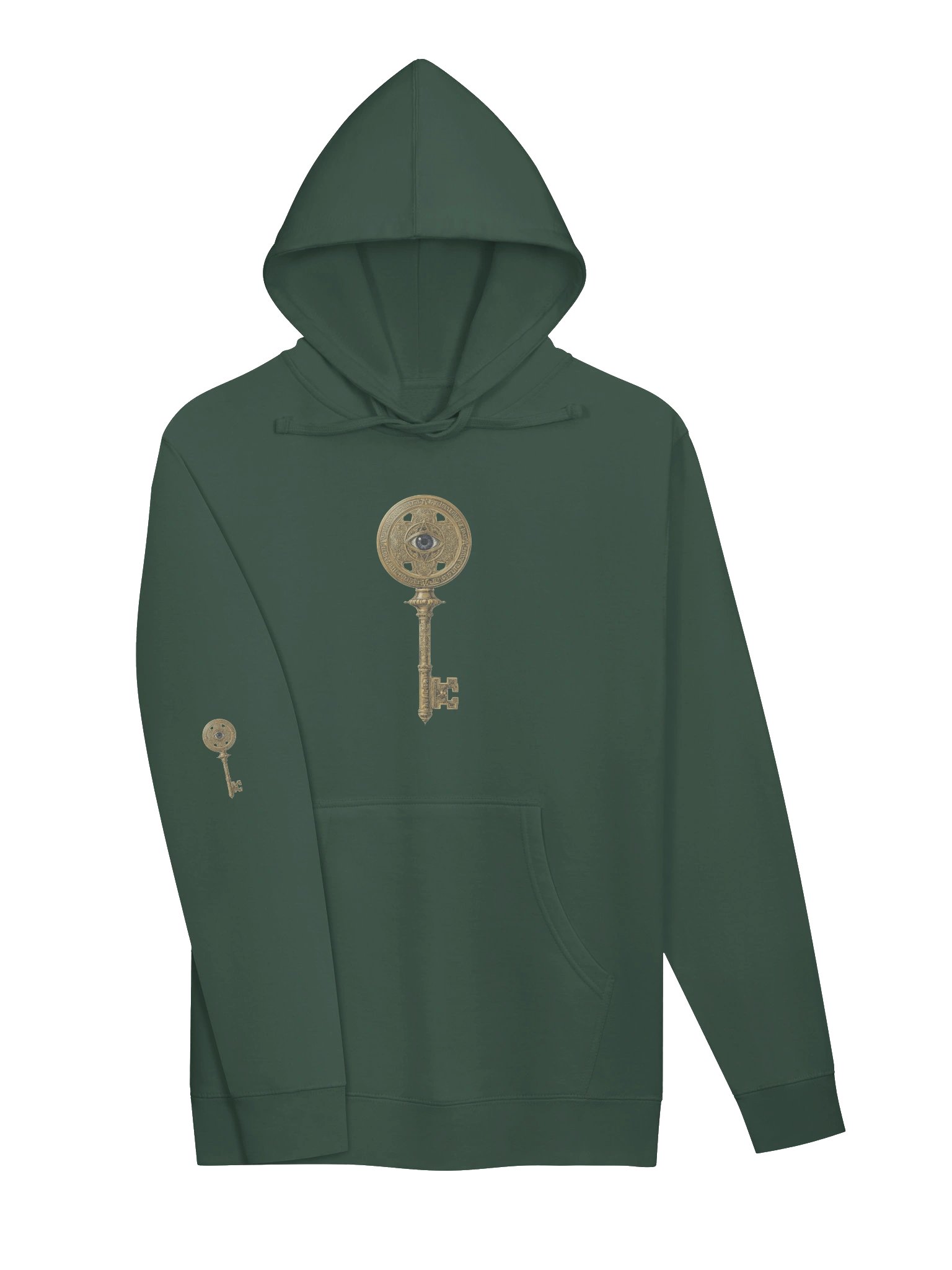 The Gatekeeper’s Key – Alpine Green Direction Edition (Front + Right Sleeve Print) | Unisex Midweight Hoodie product image (3)