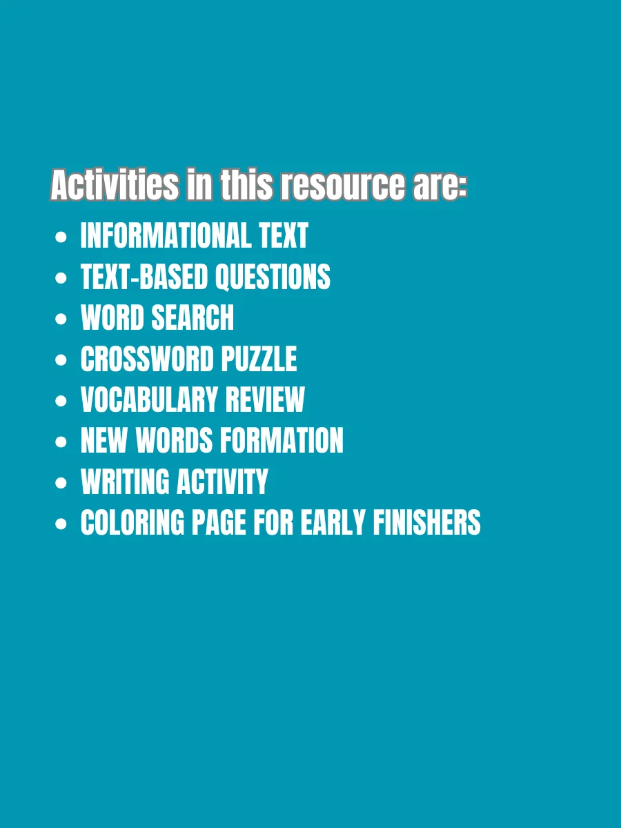 Easter Activities Middle School Subplan 6th 7th 8th Grade product image (3)