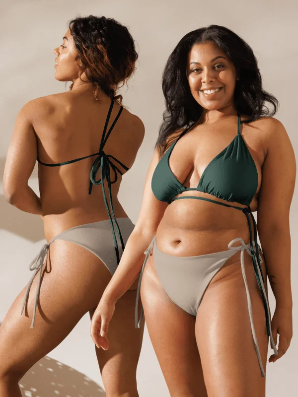 Deep Green Recycled String Bikini Top product image (2)