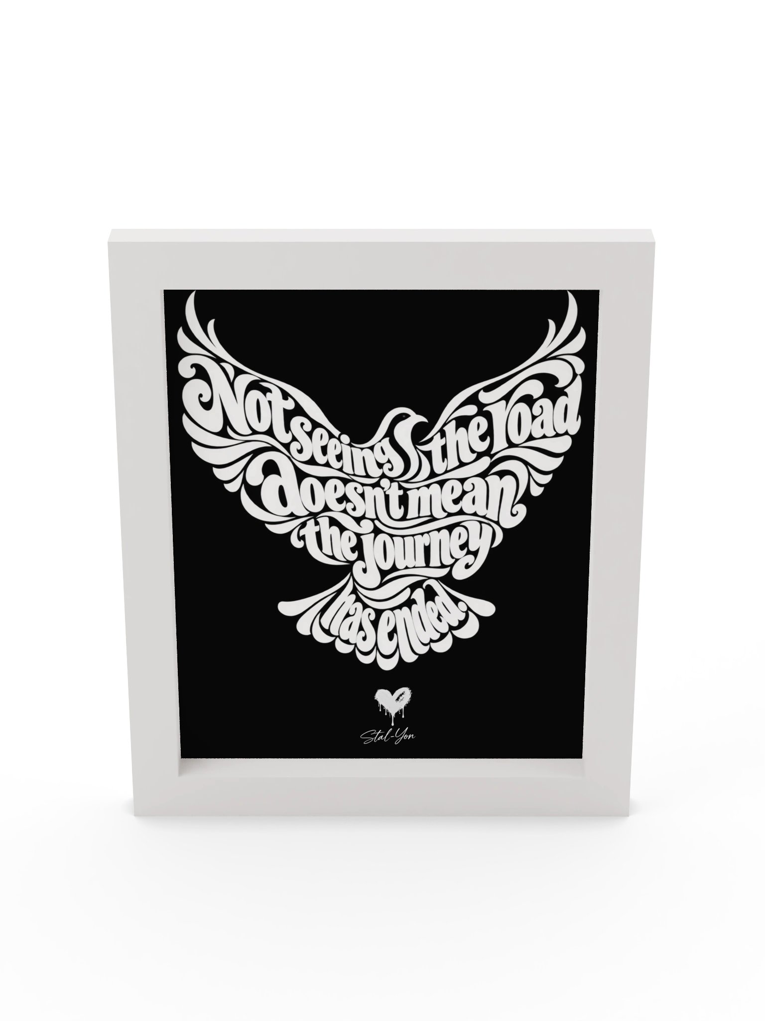 Faith Takes Flight — Eternal Love Wall Art - White on Black product image (5)