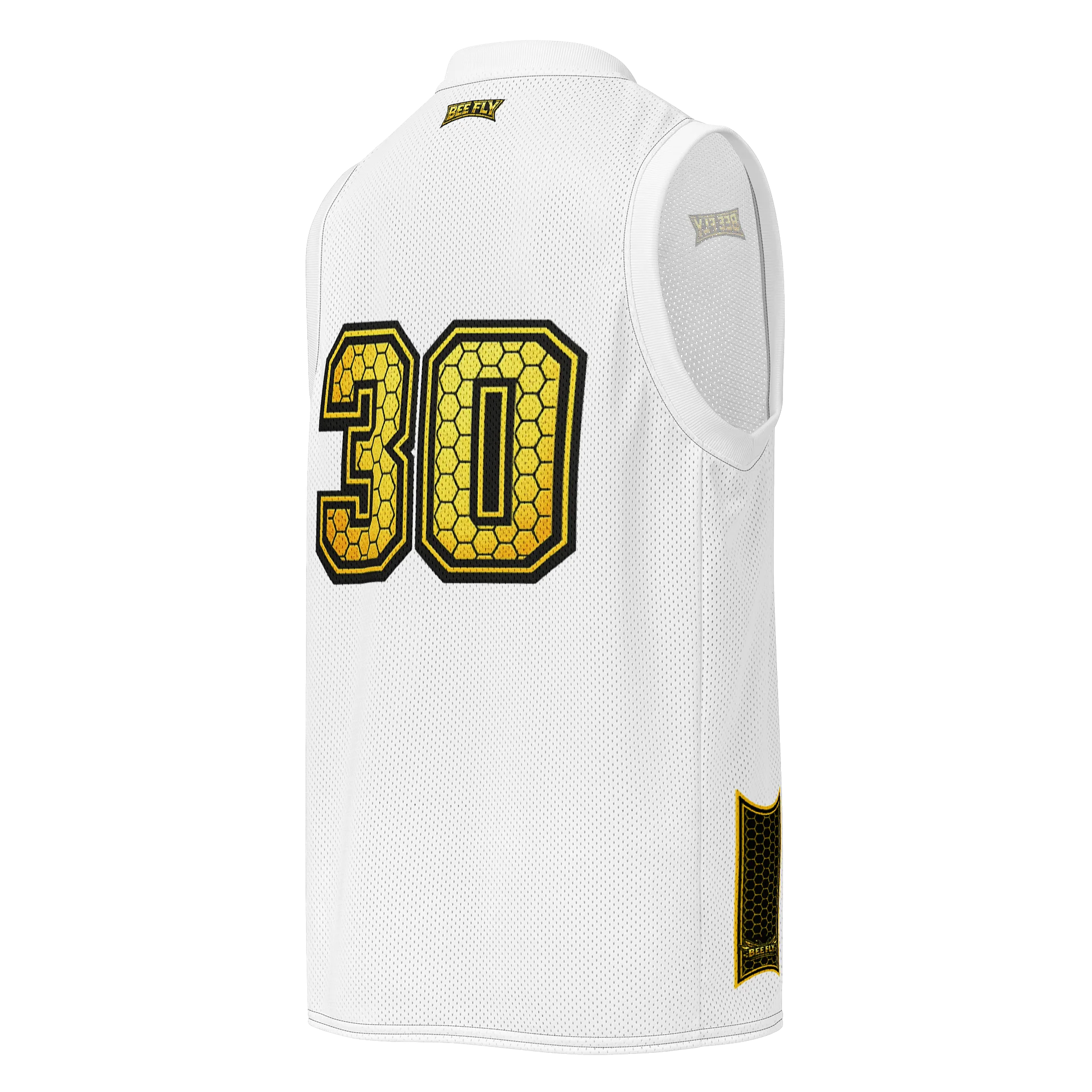 BEE BALLERS™ Bee Fly White Mesh Basketball Jersey product image (2)