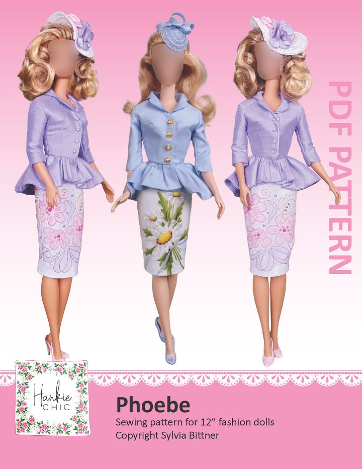 Phoebe sewing pattern for 12" fashion dolls product image (1)