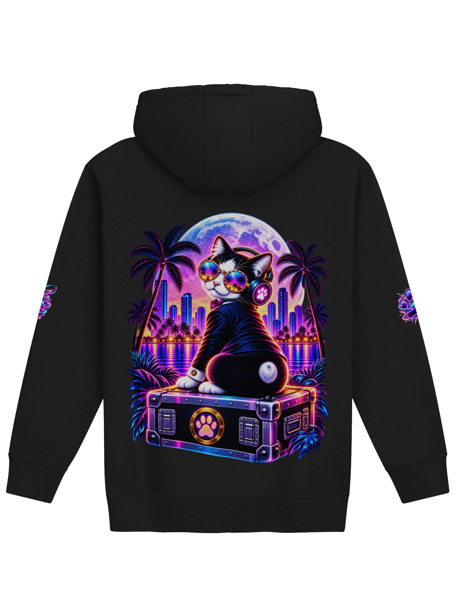 DJ BTC – Bob Thunder Cat Neon Nights Hoodie product image (2)