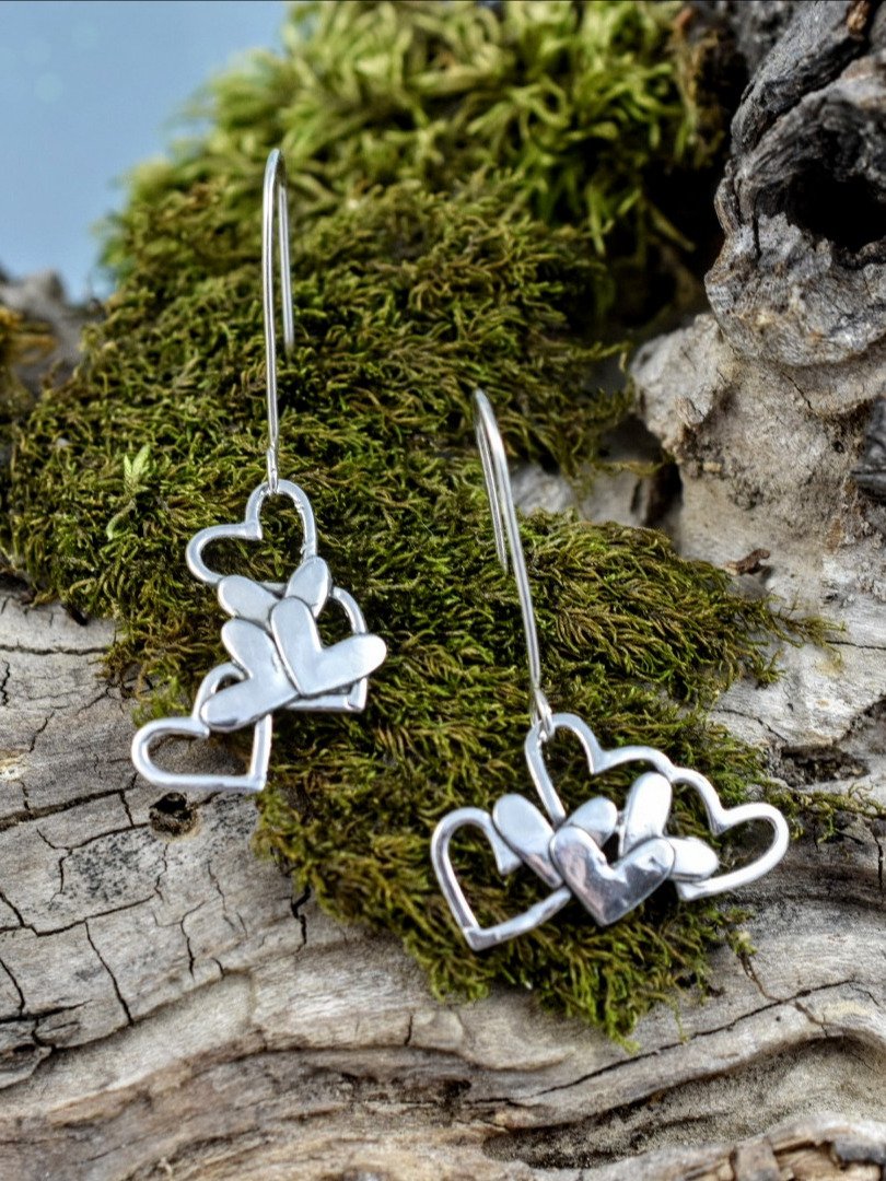 Bunches of Hearts Sterling Silver Earrings – Love in Every Shape product image (1)