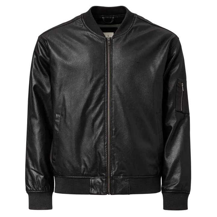 Midnight Mystery Faux Leather Bomber Jacket product image (1)