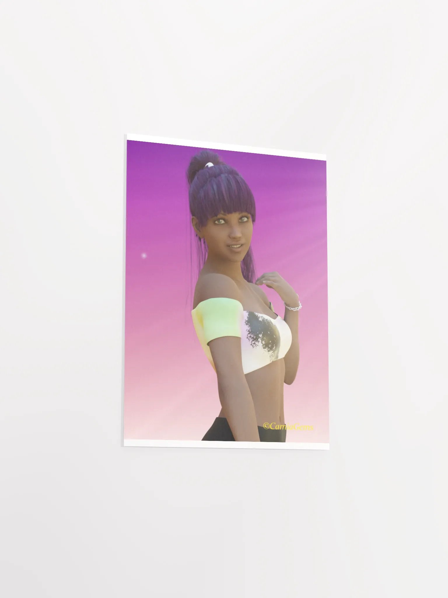 Vibrant Ponytail Off-Shoulder Poster product image (24)