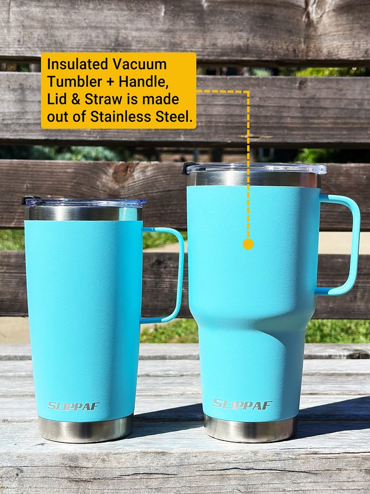2 pack Tumbler 20 + 30 Oz With Handle, Lid and Straw (Blue) product image (2)