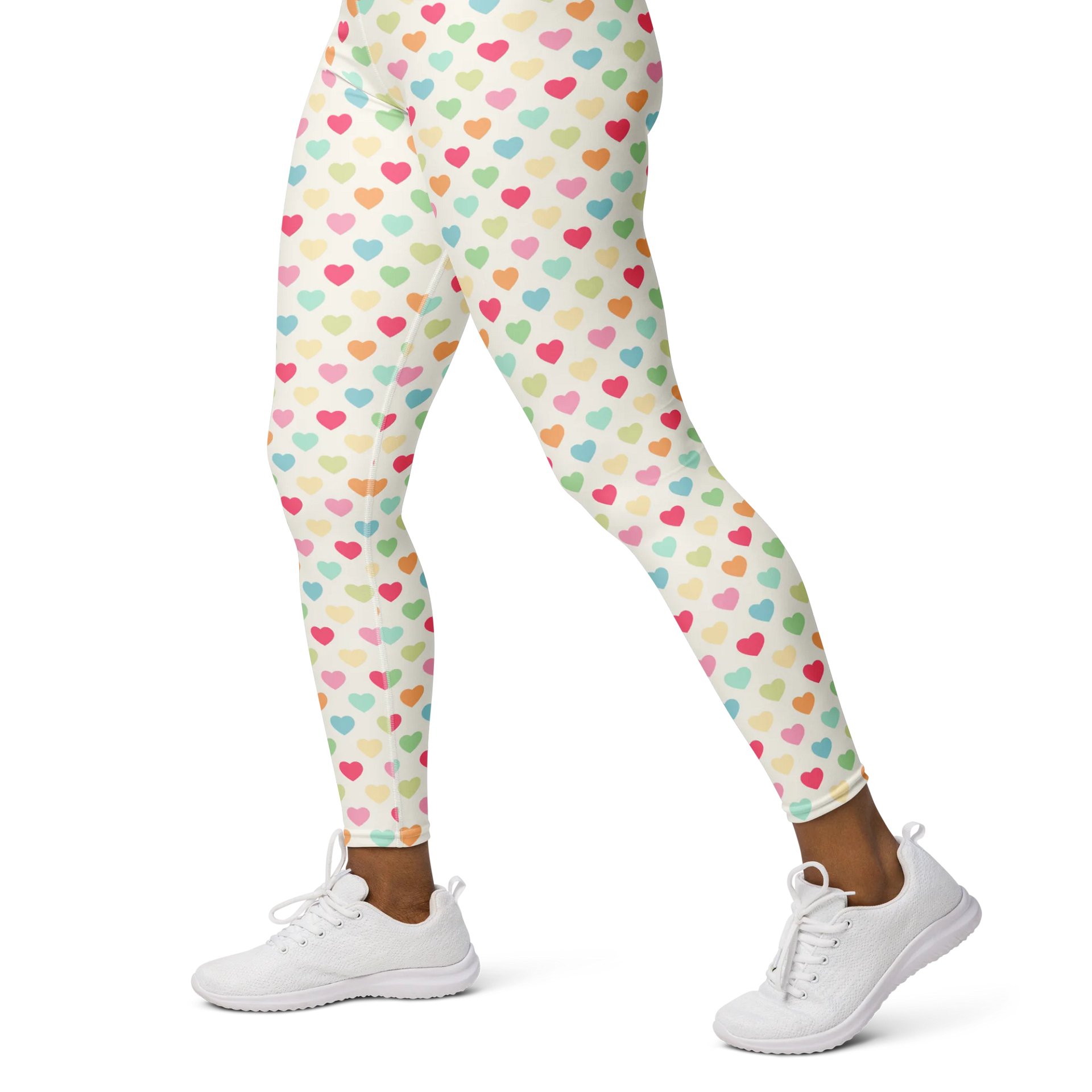 Heart Parade High-Waisted Leggings - Colorful Love Print product image (3)