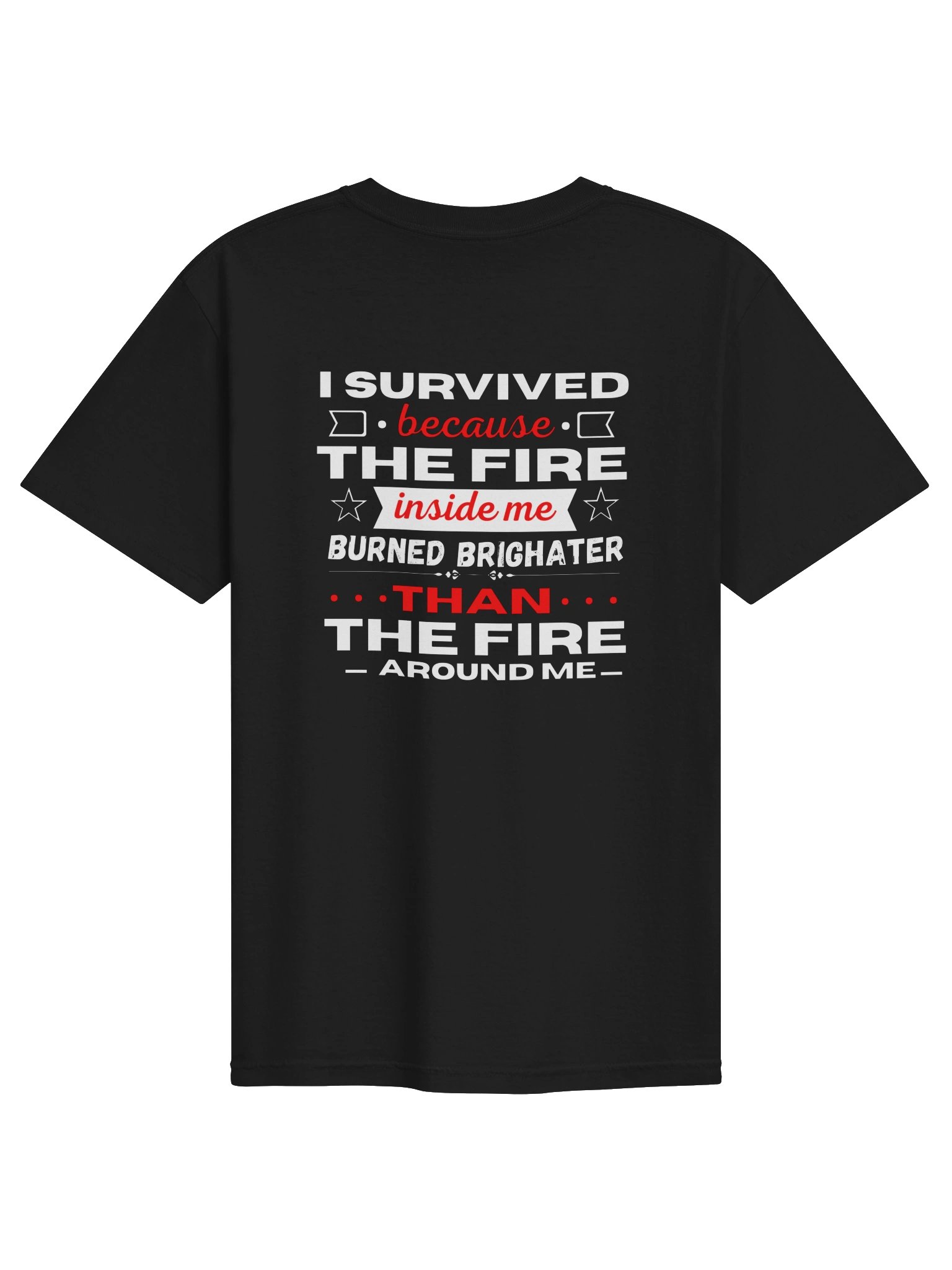I Survived Because the Fire Inside Me Burned Brighter – Motivational T-Shirt product image (2)
