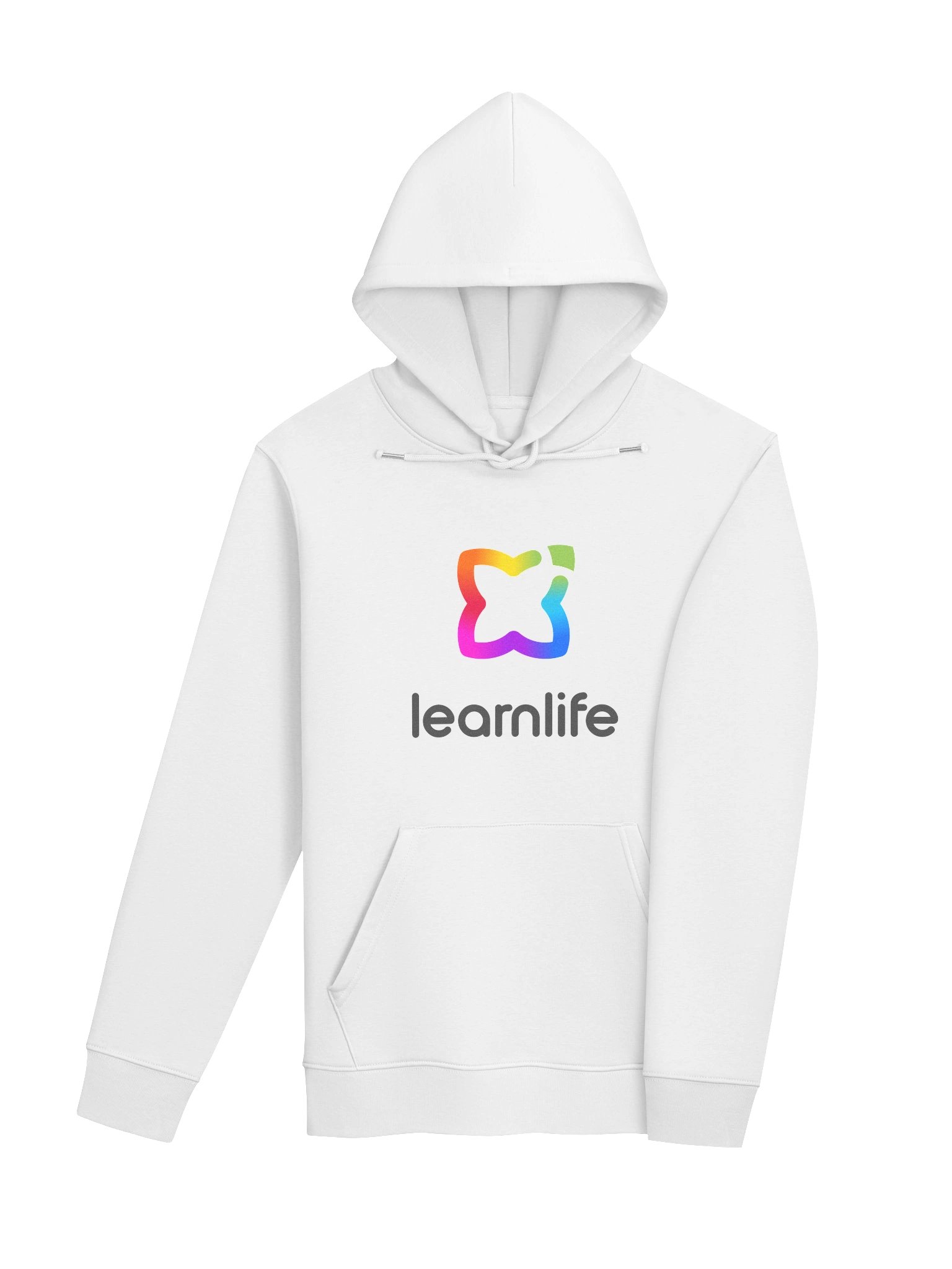 Adult/Teen Hoodie - Organic - Vertical Logo - Rainbow & Charcoal product image (4)