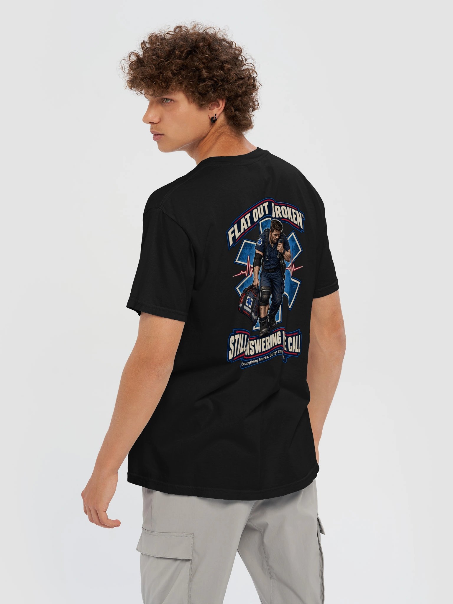 EMT & Paramedic Shirt — Still Answering the Call EMS Tee | Flat Out Broken™ product image (8)