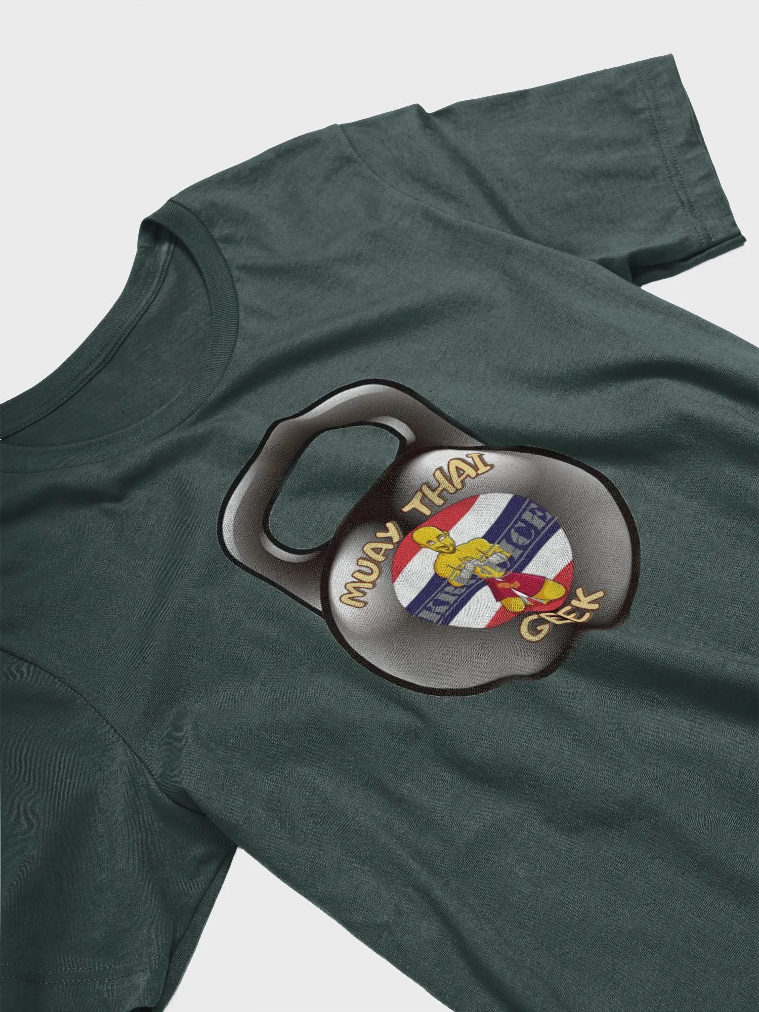 Muay Thai Geek Kettlebell Dark Green, Soft Tee product image (3)