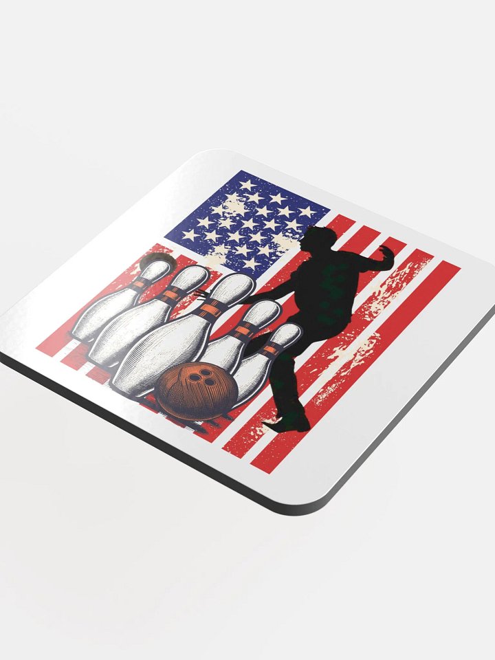 Flag American Bowling Strike! Vintage Coaster product image (1)
