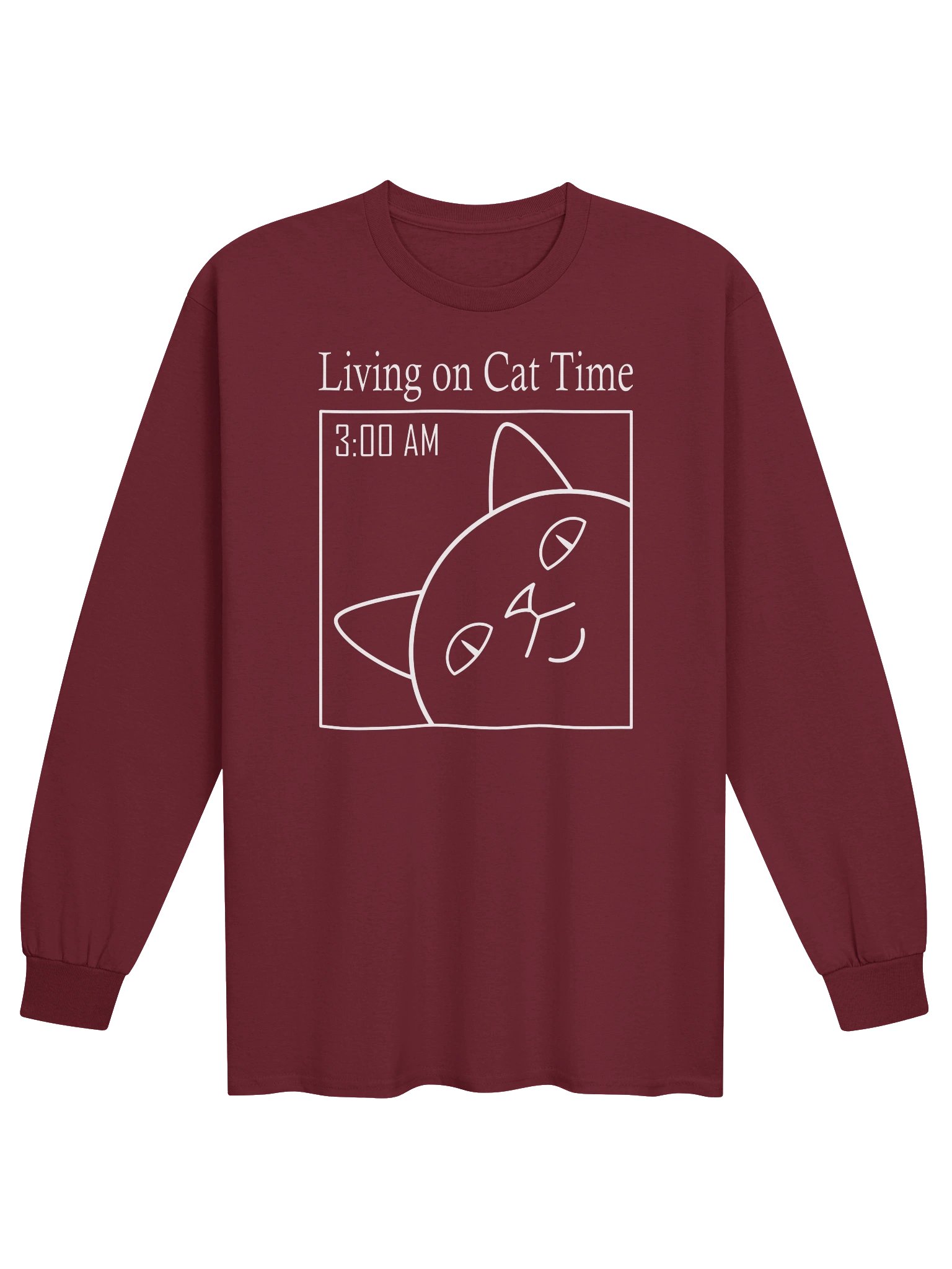 Living on Cat Time - Unisex Adult Long Sleeve T-shirt product image (1)