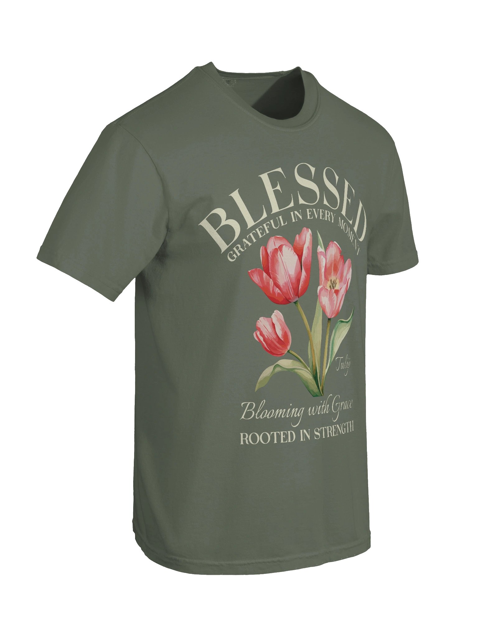 April Blessed Tulip Flower Shirt – Blooming with Grace, Rooted in Strength Graphic Tee product image (9)