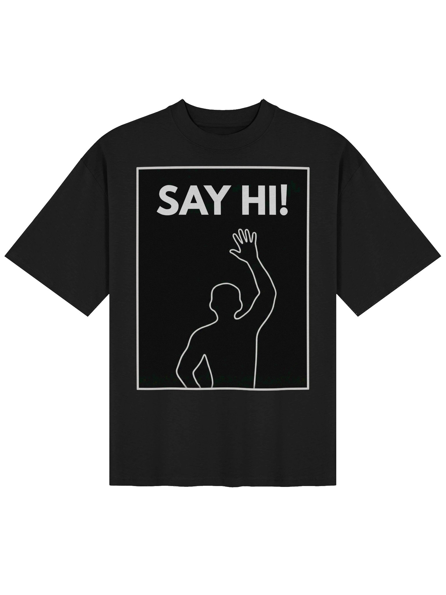 VIRAL Silhouette "Say Hi!" Greeting T-Shirt | Iconic Immersive Interactive Dance Workout Oversized Organic Cotton Unisex Tee product image (33)
