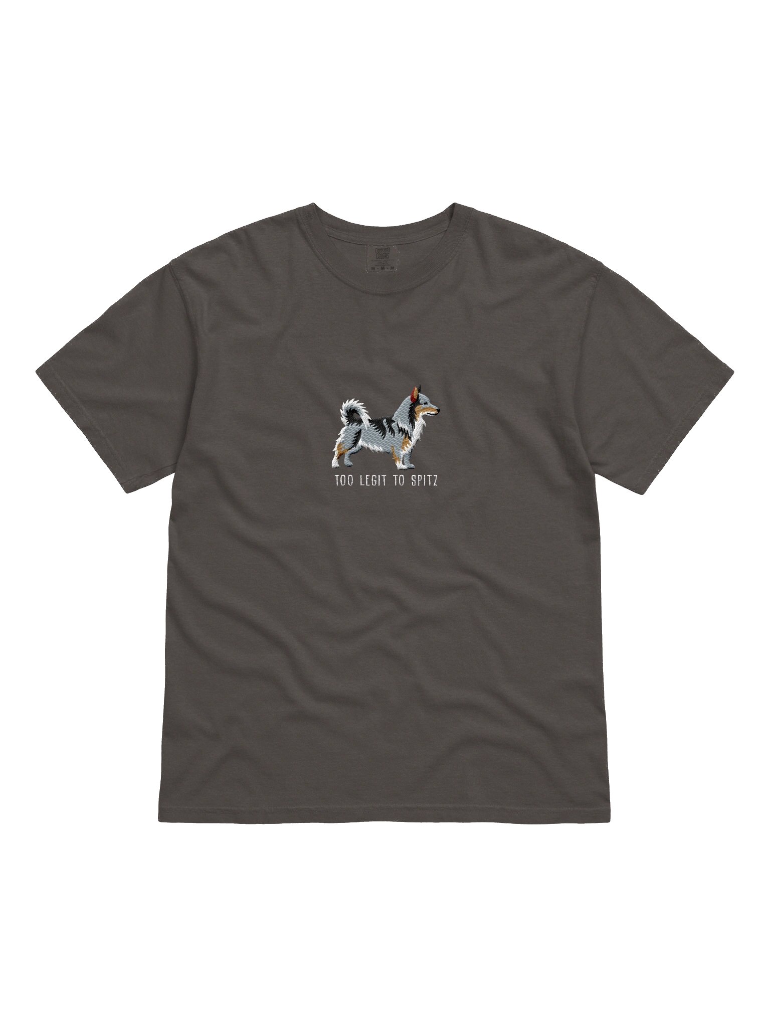 Too Legit to Spitz T-Shirt(Embroidered) of a Swedish Vallhund(Brownish Gray) product image (4)
