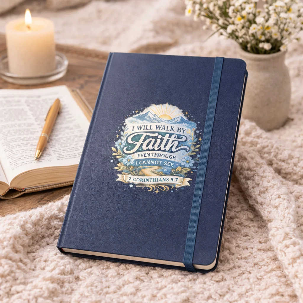 I Will Walk by Faith Even Though I Cannot See Hardcover Notebook product image (1)
