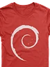 T-Shirt with Debian Swirl (Red Version)