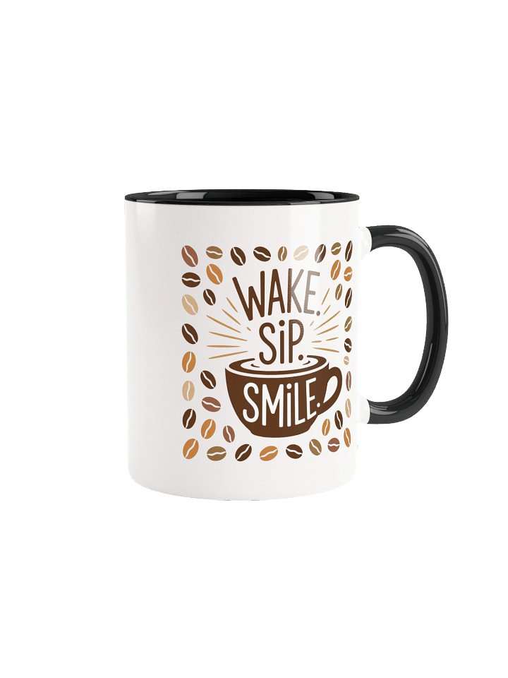 Wake Sip Smile Coffee Mug- with Color Inside product image (1)