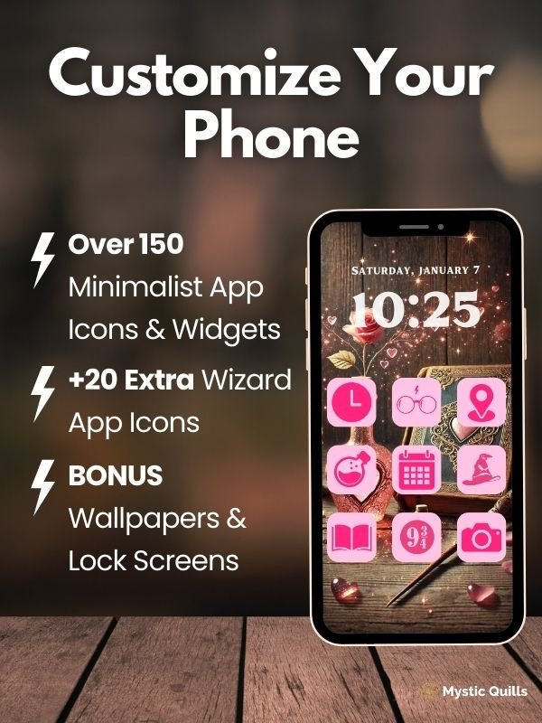 Magical Valentine's Day Aesthetic Minimalist App Icon Pack for Phones and Tablets Android and IOS product image (3)