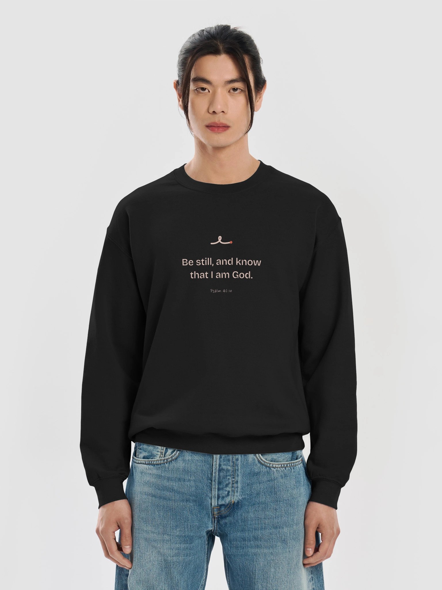 Be still, and know crewneck, black or navy product image (9)
