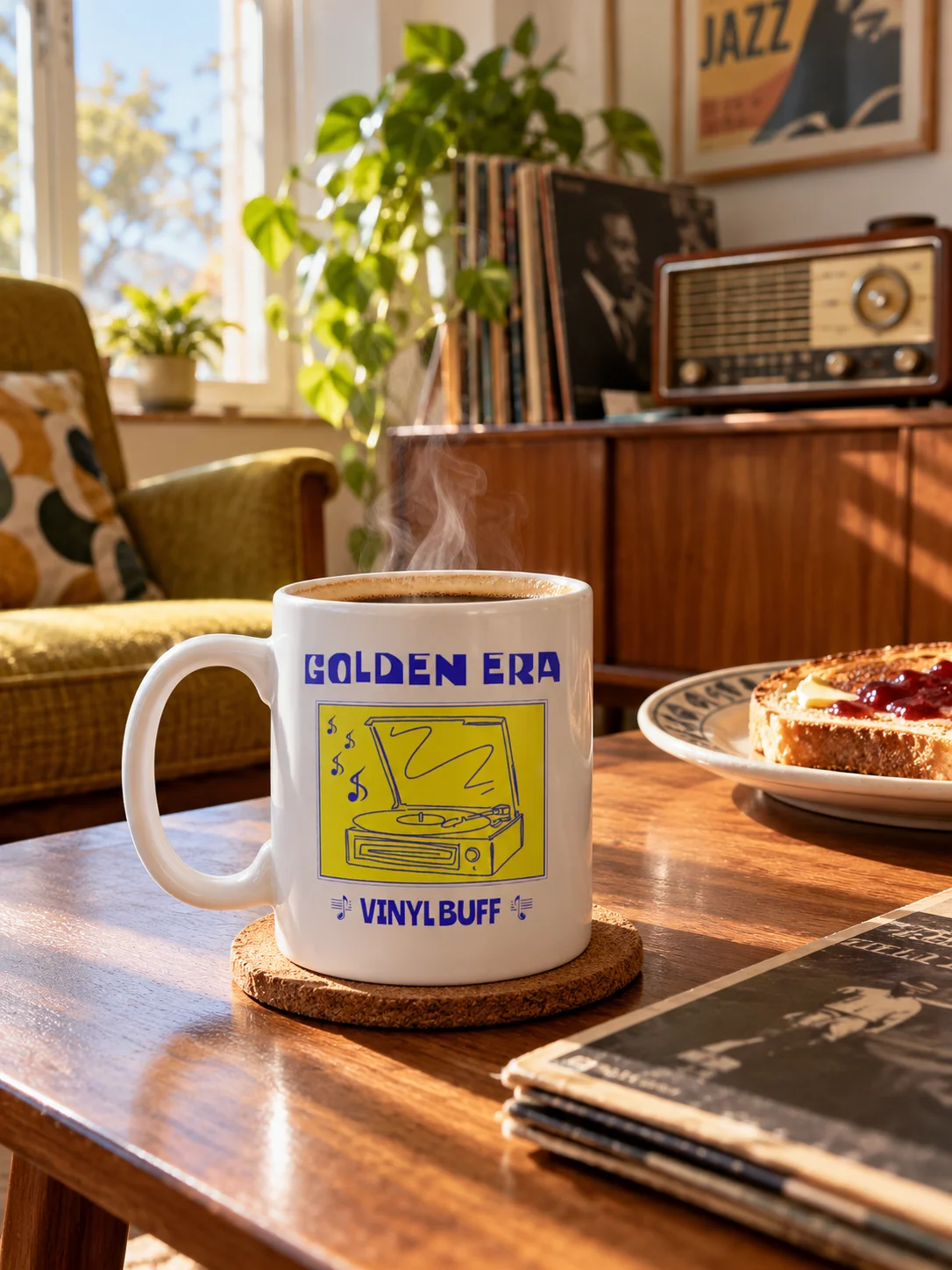 Golden Era Vinyl Buff – Vintage Coffee Mug product image (1)