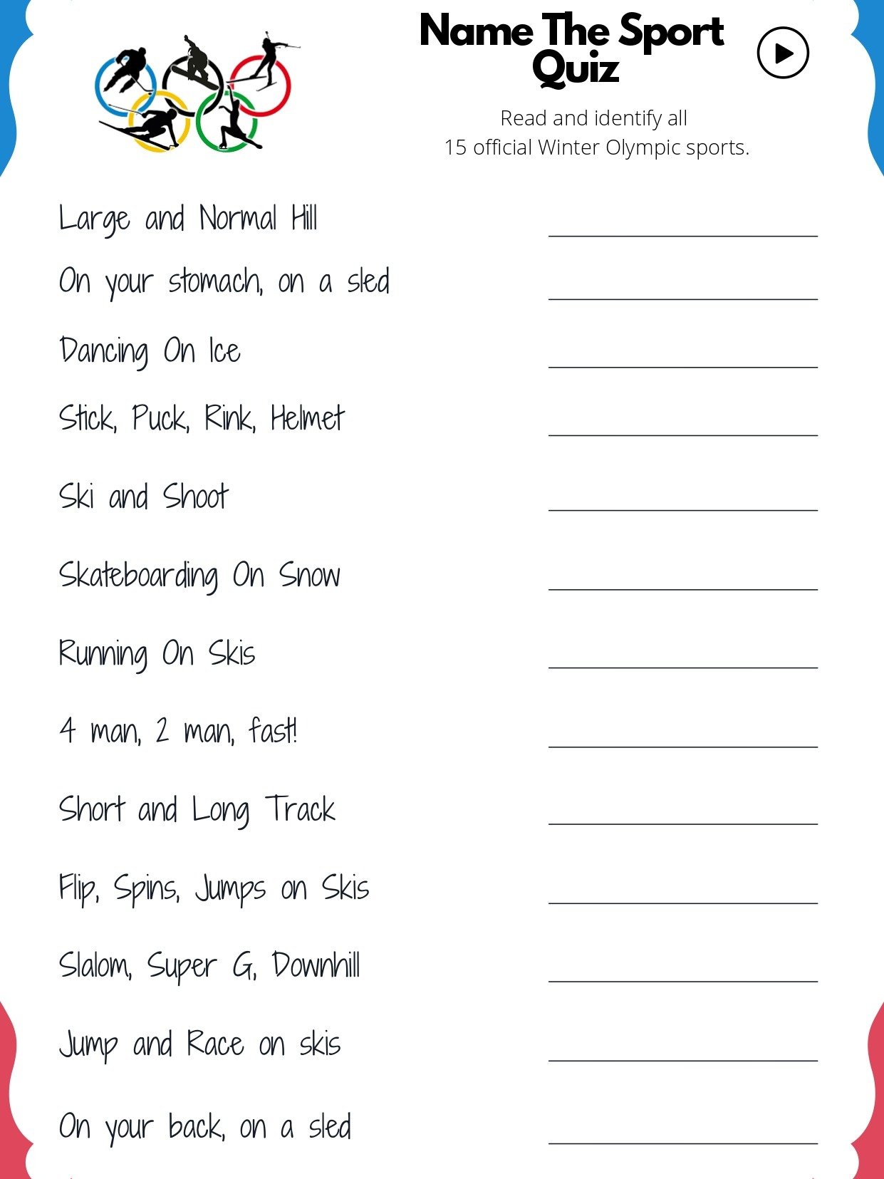 The Winter Olympics. Quiz And Project product image (3)