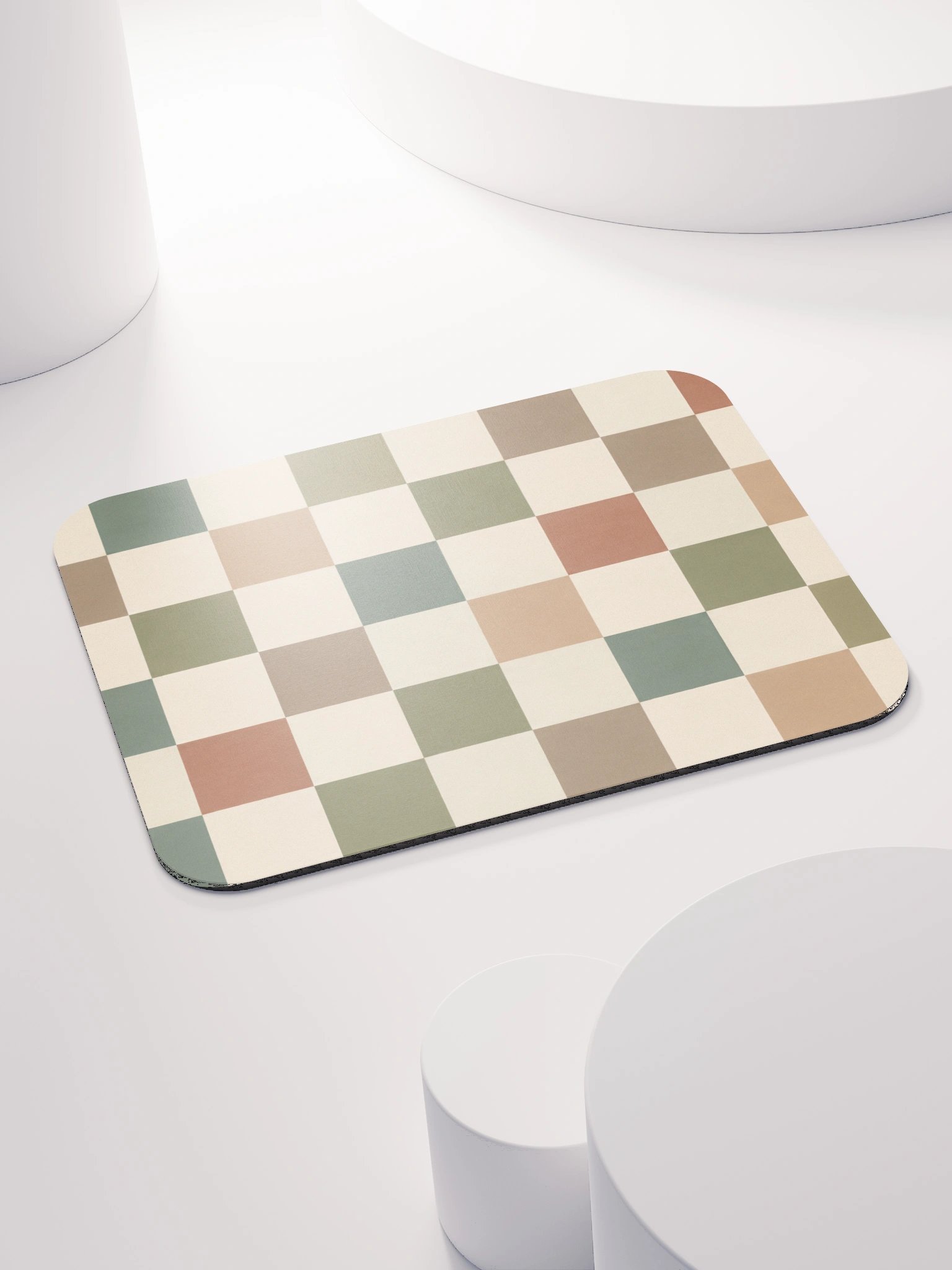 Boho Checkerboard Desk Mat: Anti-Slip Neoprene Computer Mouse pad product image (4)