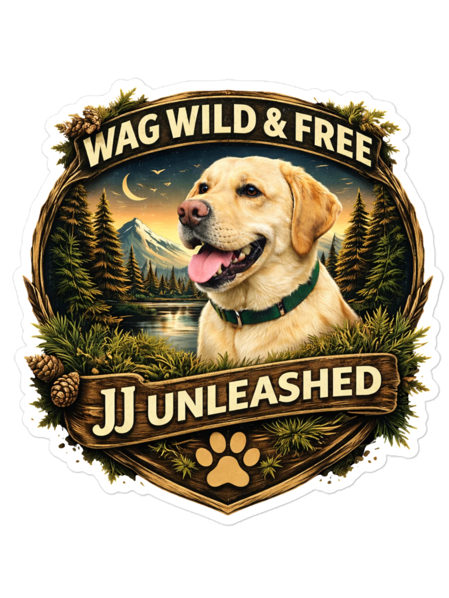 JJ Unleashed Adventure Crest Sticker – Wag Wild & Free product image (1)