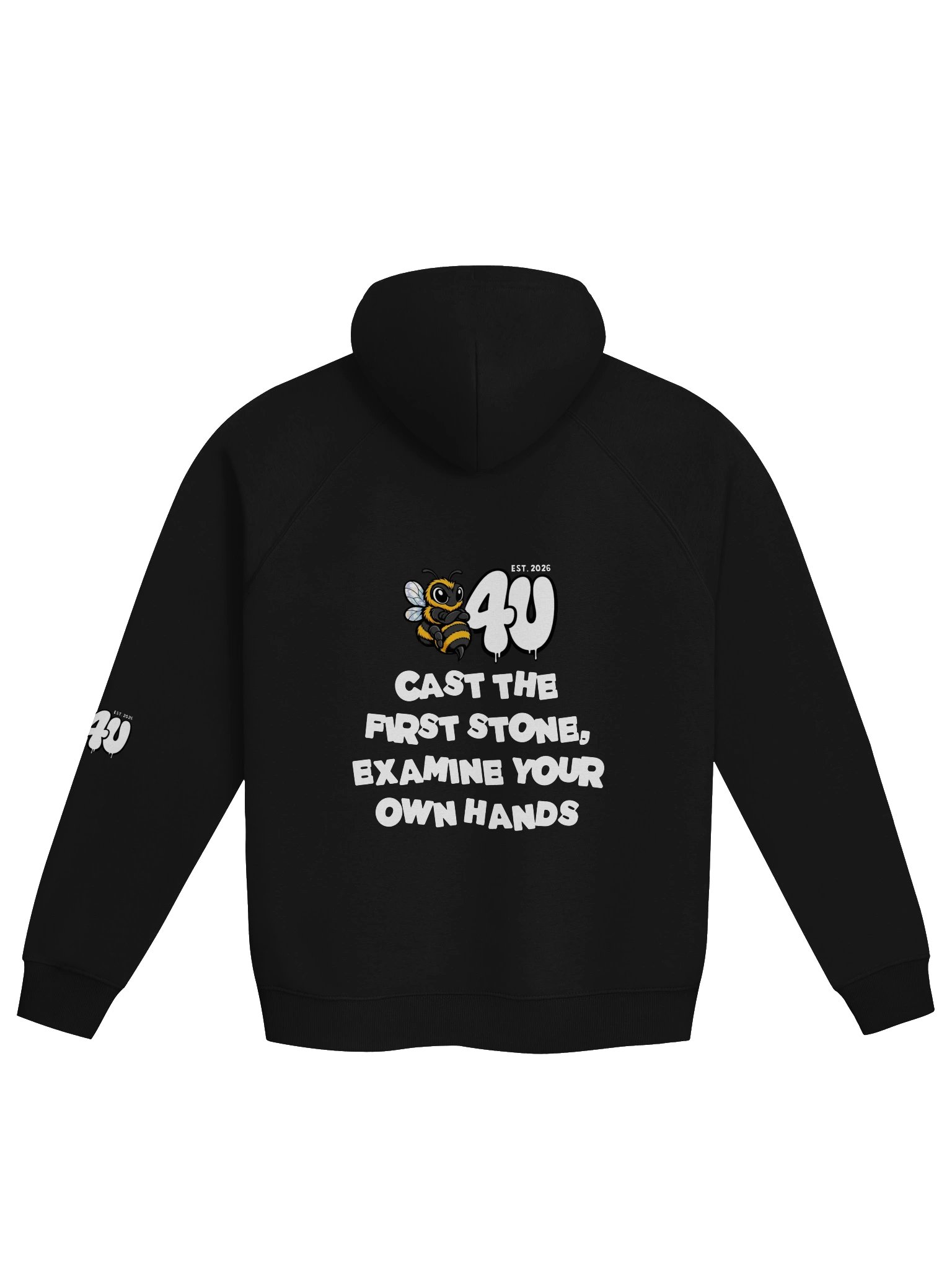 B4U CAST THE FIRST STONE UNISEX ECO RAGLAN HOODIE product image (2)