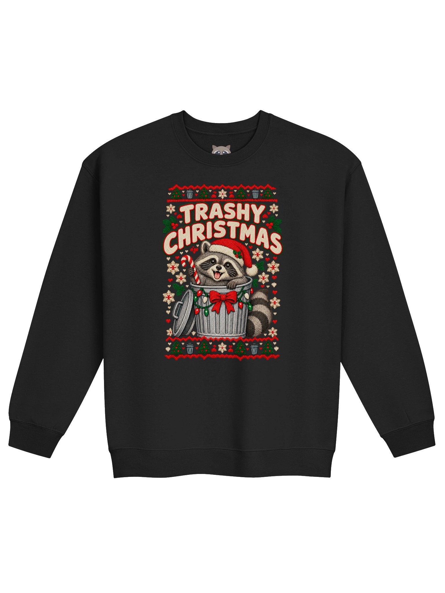 Trashy Christmas Raccoon Ugly Christmas Sweatshirt product image (4)