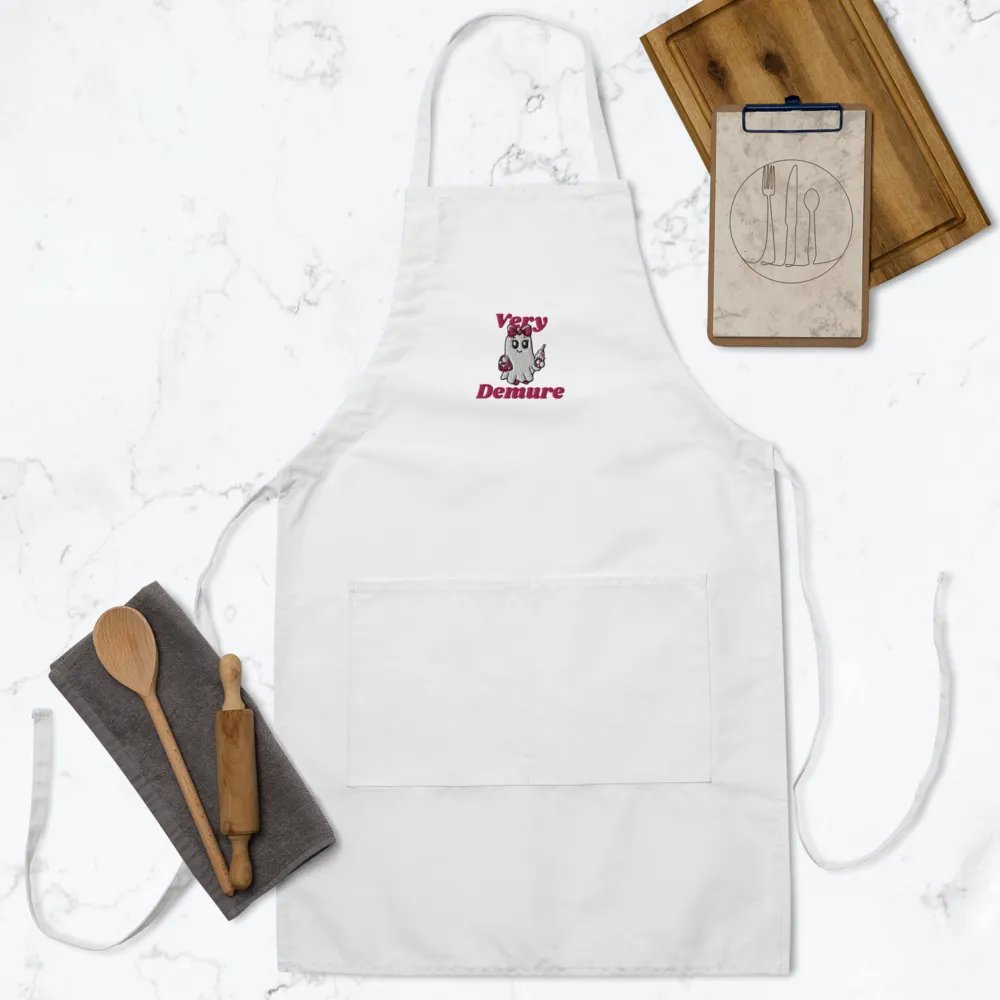 Very Demure Cute Ghost Embroidered Cooking Apron product image (12)