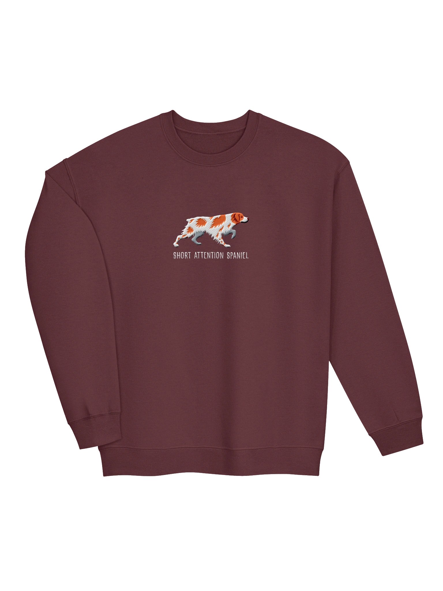 Short Attention Spaniel Sweatshirt (Embroidered) of a Brittany Spaniel(Orange) product image (6)