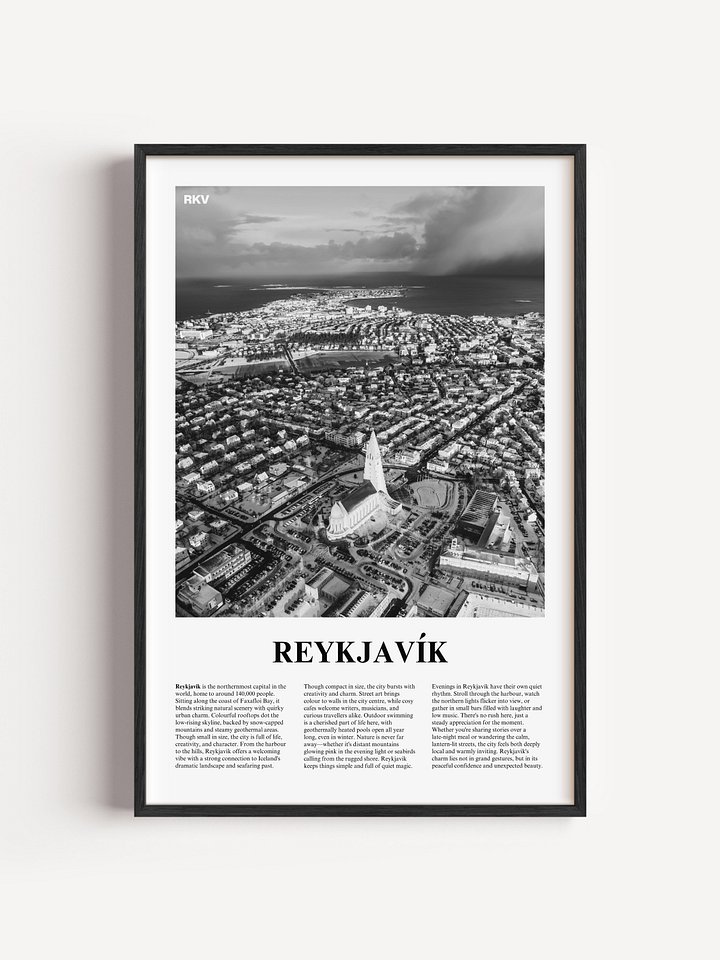 Reykjavik 01 Newspaper Poster | Framed product image (1)