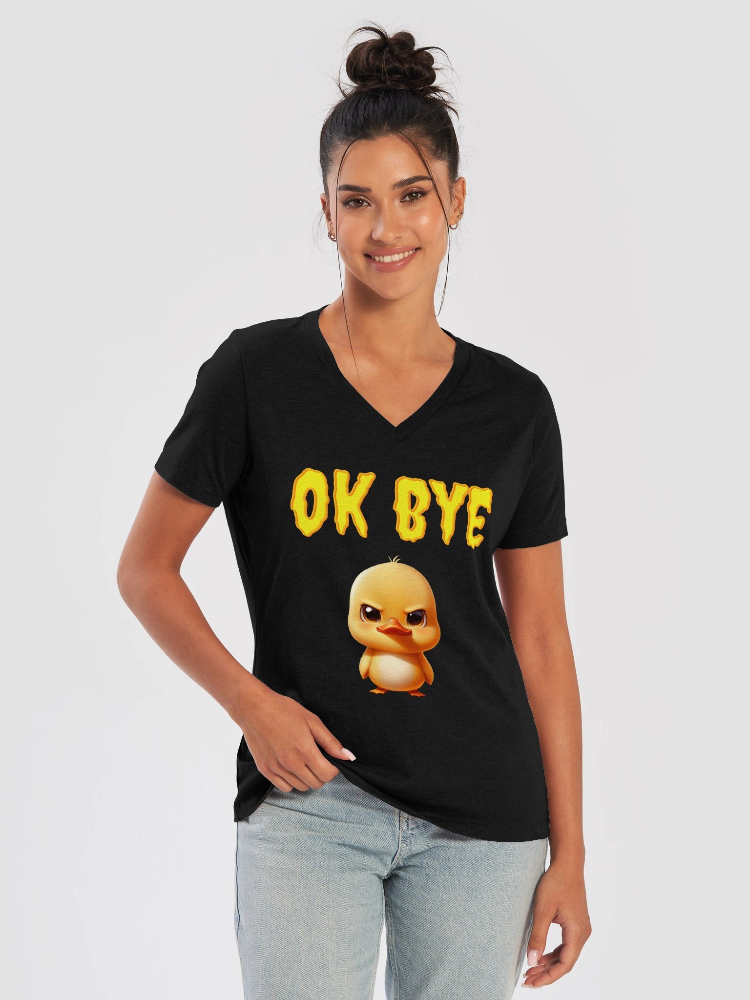 Quirky Duckling OK BYE V-Neck Tee product image (50)