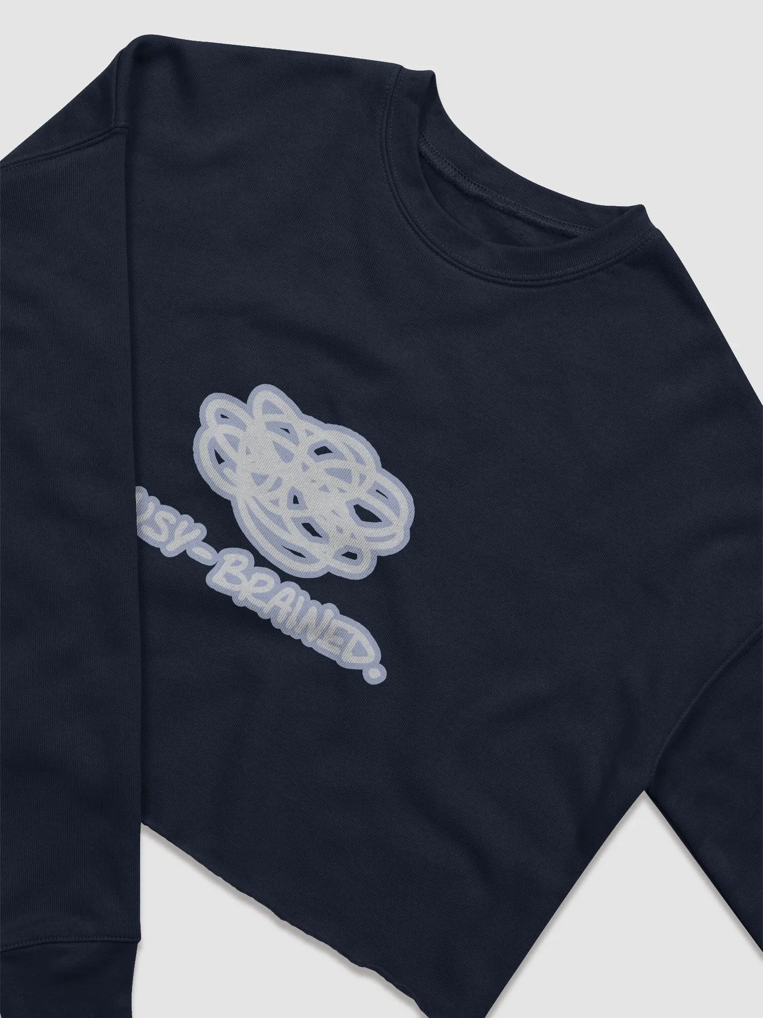 BUSY-BRAINED (lined design, #BDCAEF) Women's Fleece Crop Sweatshirt product image (17)