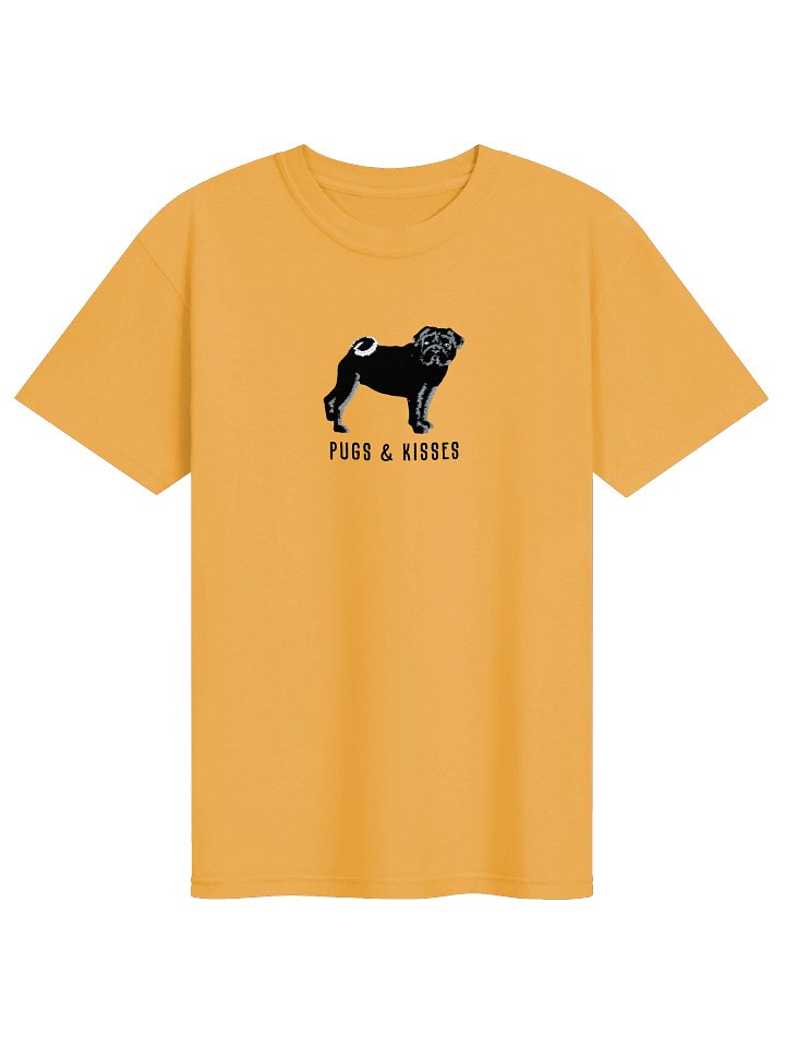 Pugs and Kisses T-Shirt(Embroidered) of a Pug(Black) product image (25)