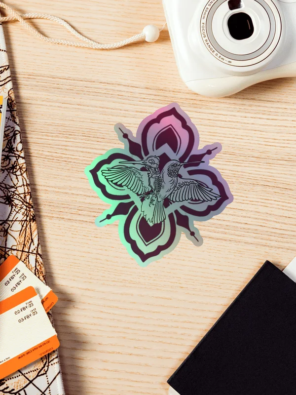 Duality Hummingbird Emblem Holographic Sticker Sheet product image (1)