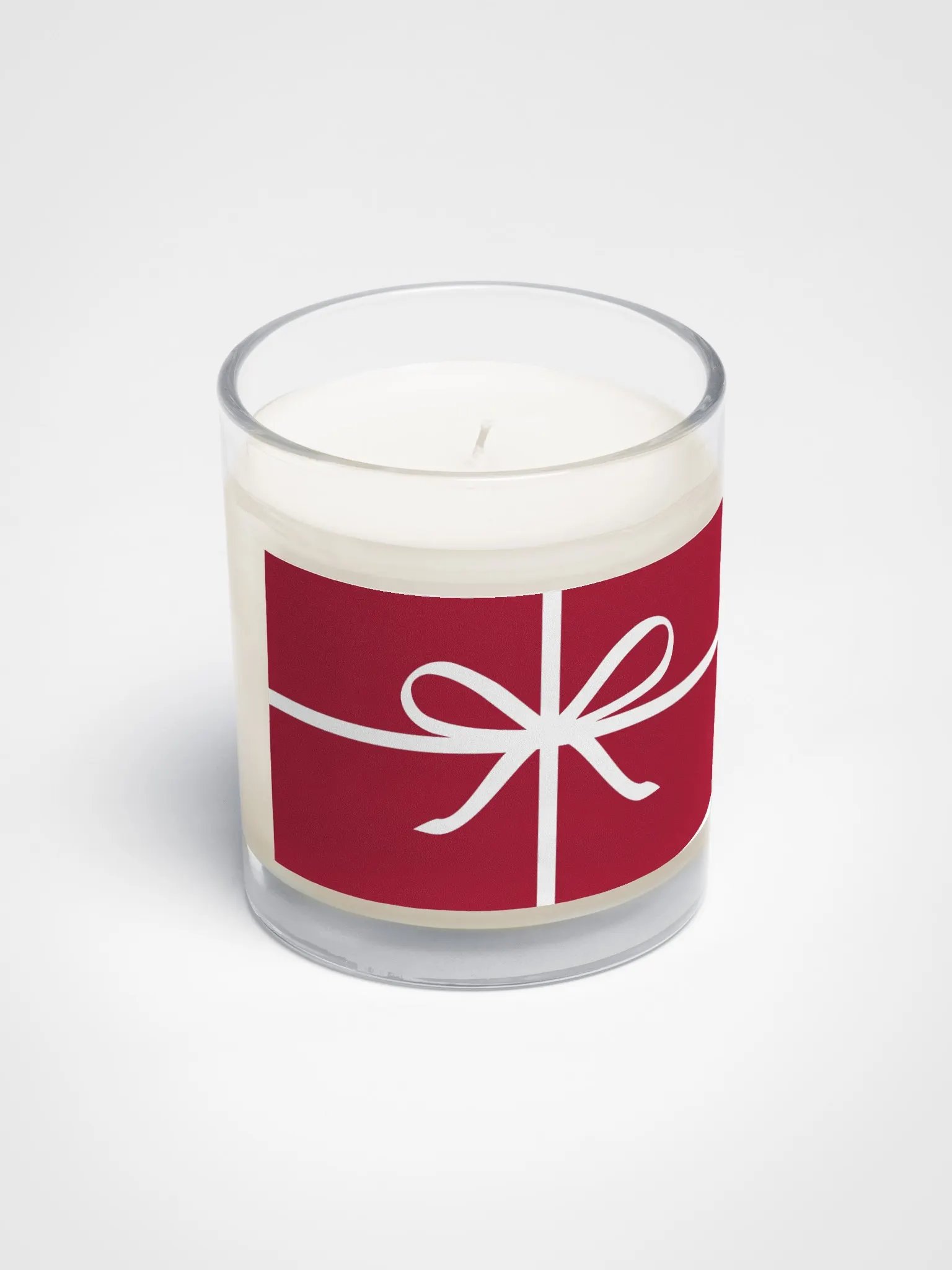 Holiday Gift Ribbon Bow Soy Wax Glass Jar Candle product image (2)