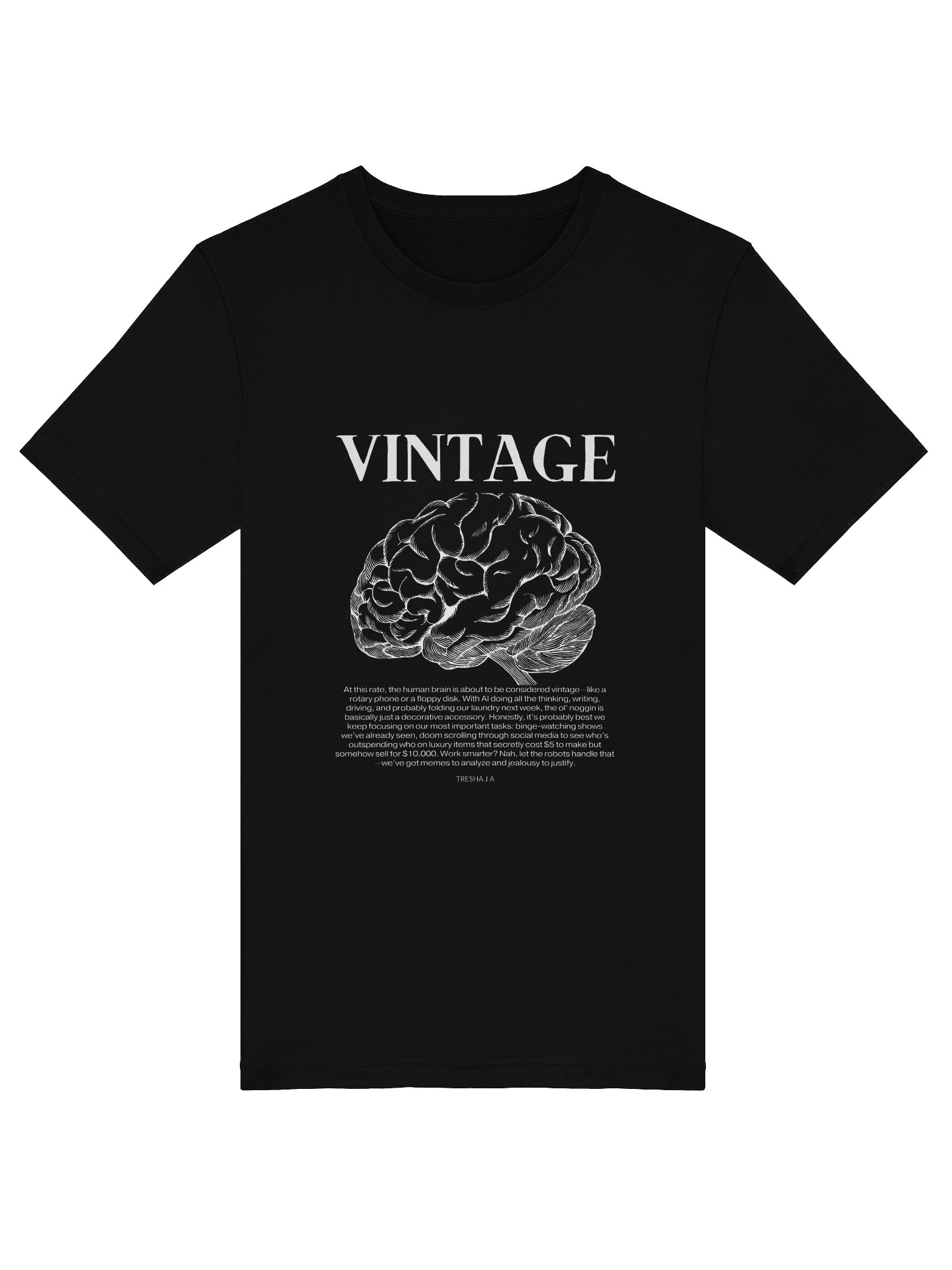 Vintage Brain Black Tee product image (5)