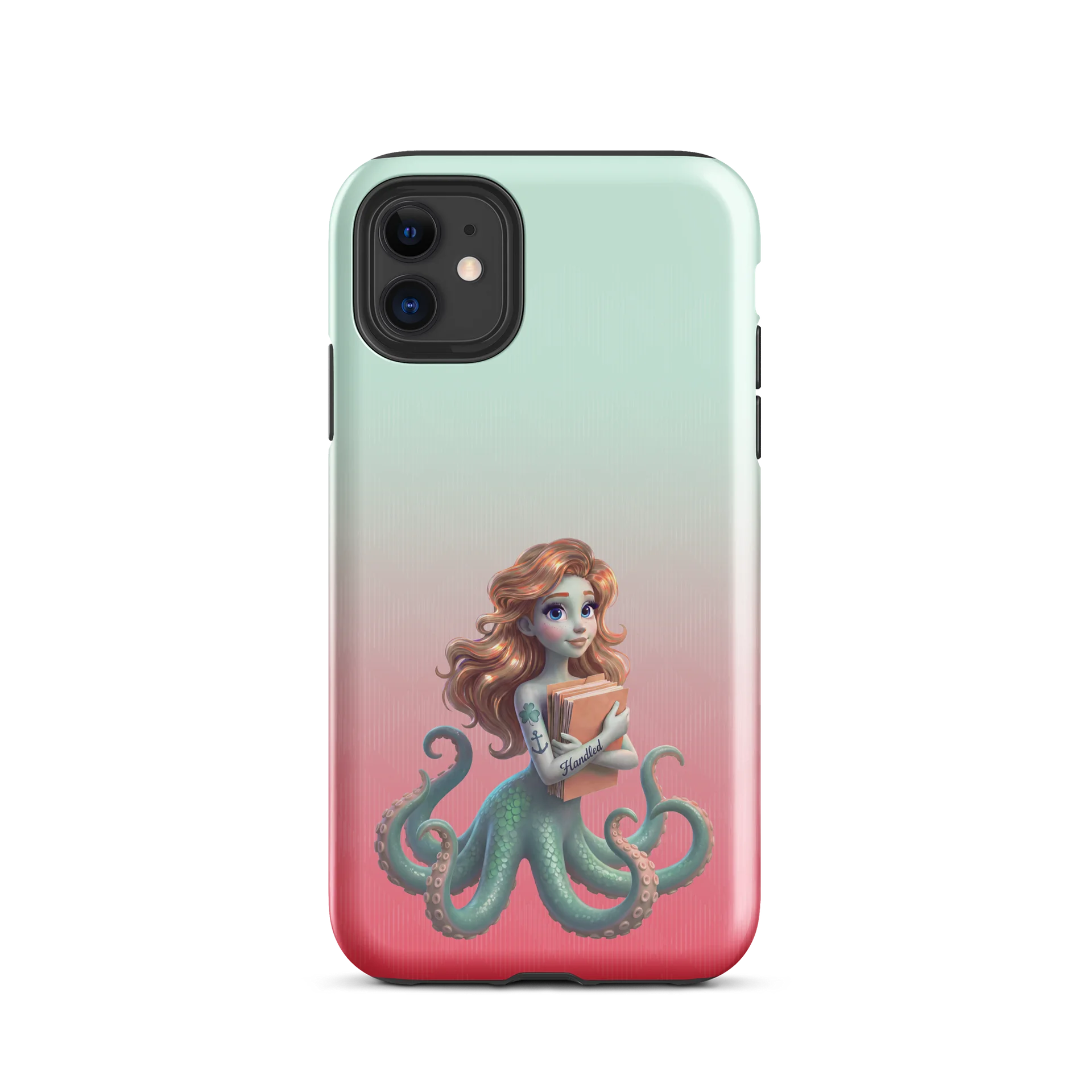 Handled's Ella holding folders on tough iPhone case product image (2)