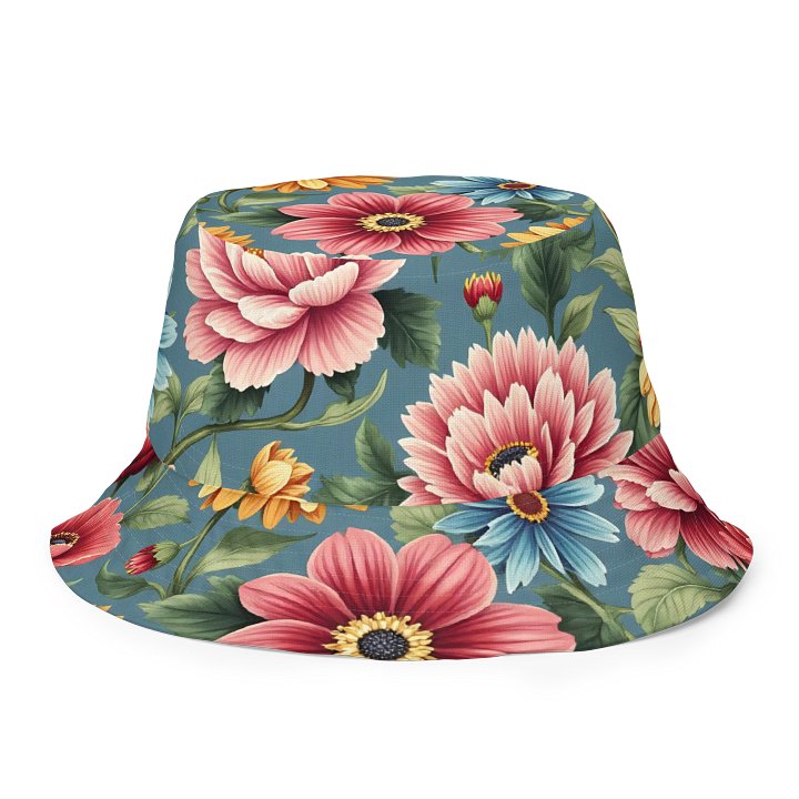 Women’s Floral Reversible Bucket Hat – Bold Botanical Summer Sun product image (1)