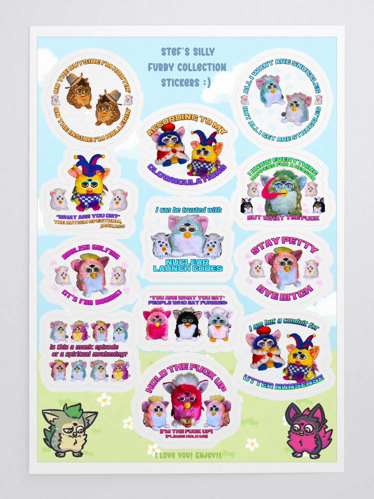 Silly Furby Sticker Sheet 3 product image (1)