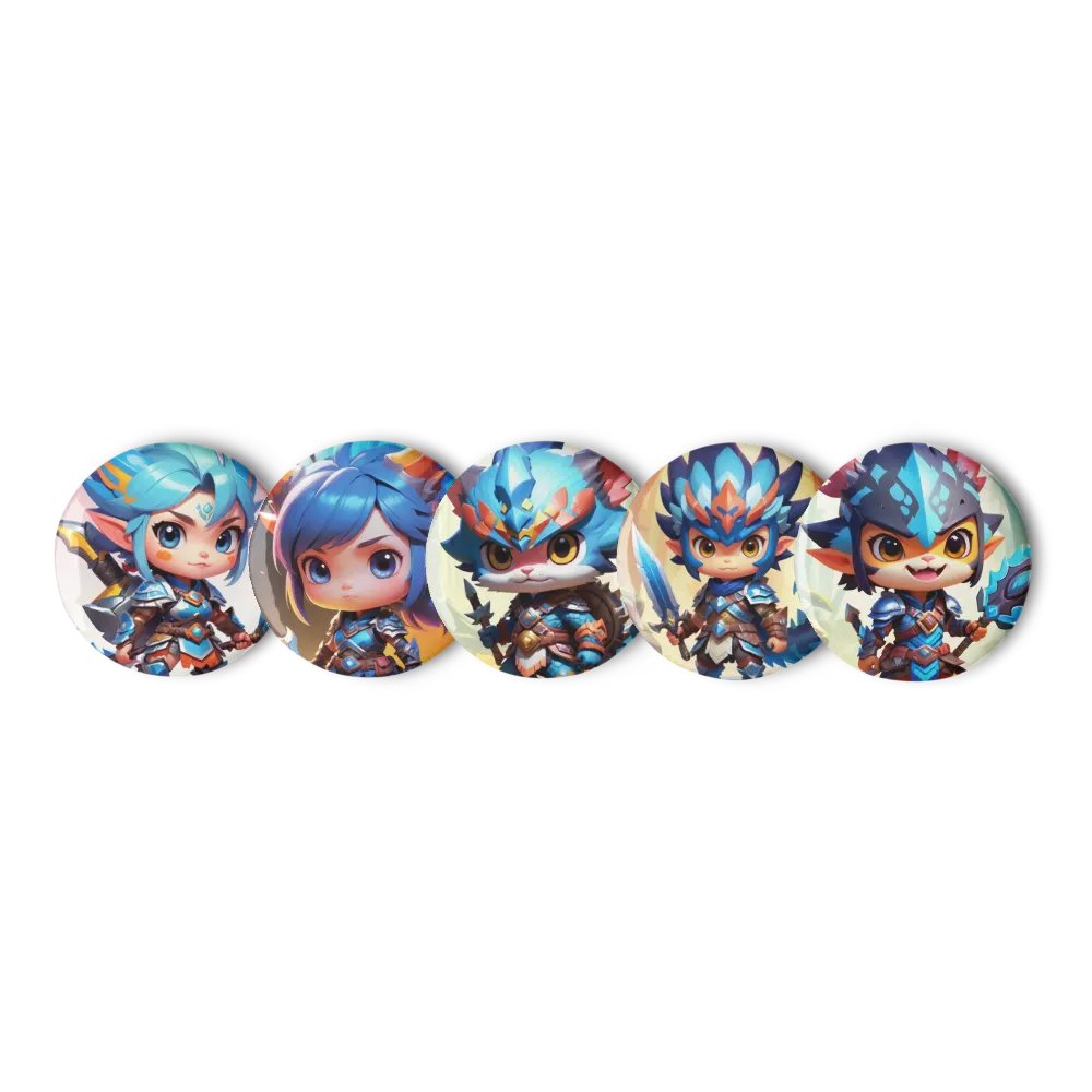 Chibi Monster Warrior Set A - Pin Button Collection product image (6)