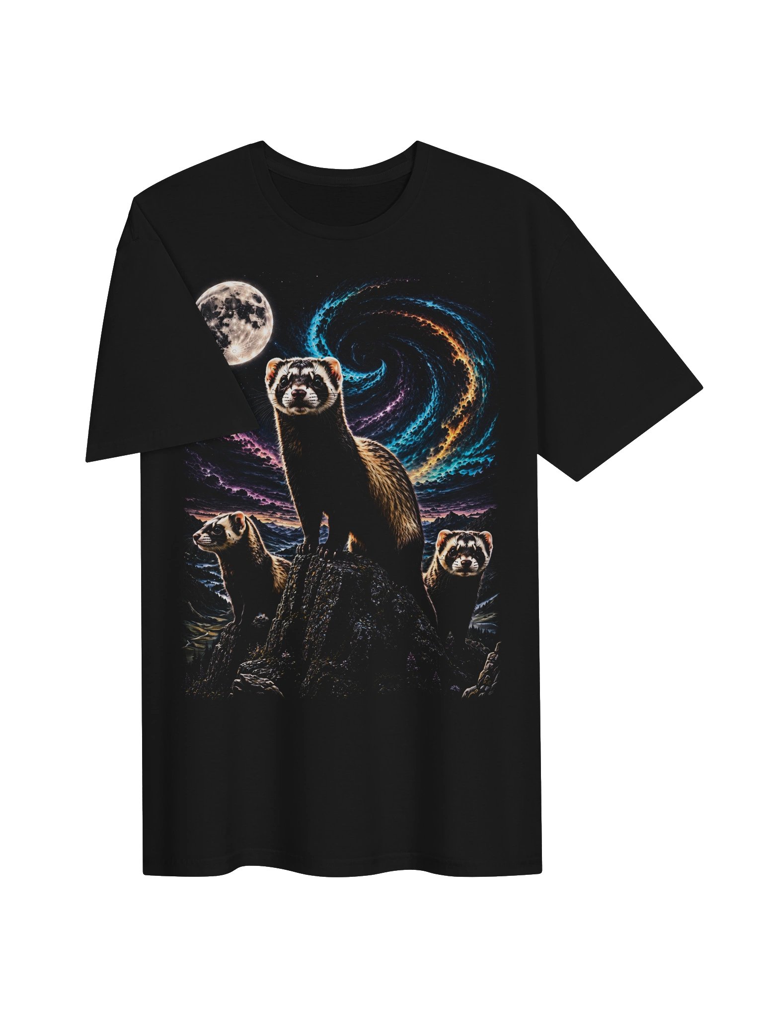 Ferret Howling Moon Tshirt | Unexpected Legends Shirt product image (2)