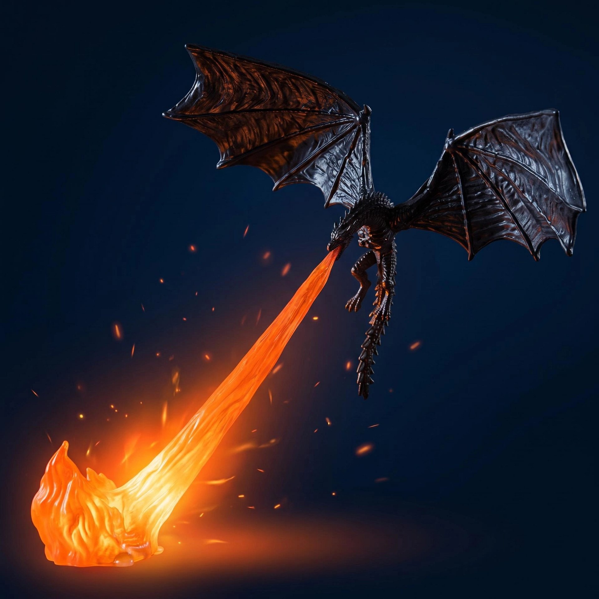 Dragon Bookshelf Nook Light, 3D Printed Fire-Breathing Fantasy Shelf Decor product image (4)