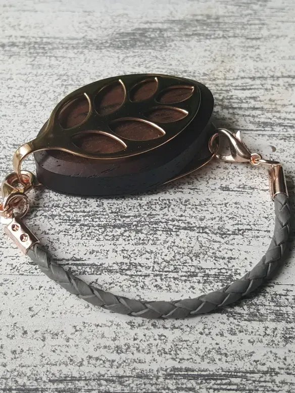 Gray Leather Bolo Bracelet | Handmade Accessory for Bellabeat Leaf Urban & Ivy product image (2)